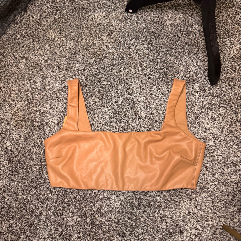 SKIMS Faux Leather Bralette - Sienna